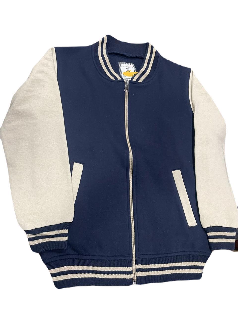 Navy Blue & White Varsity Jacket