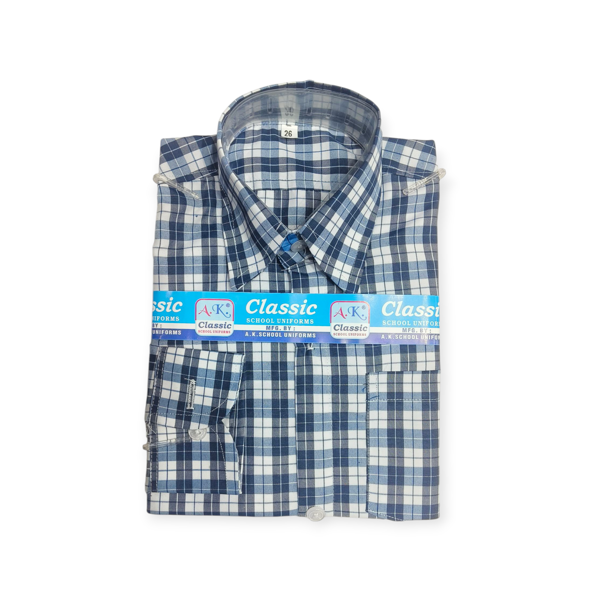 Blue & White Check Shirt