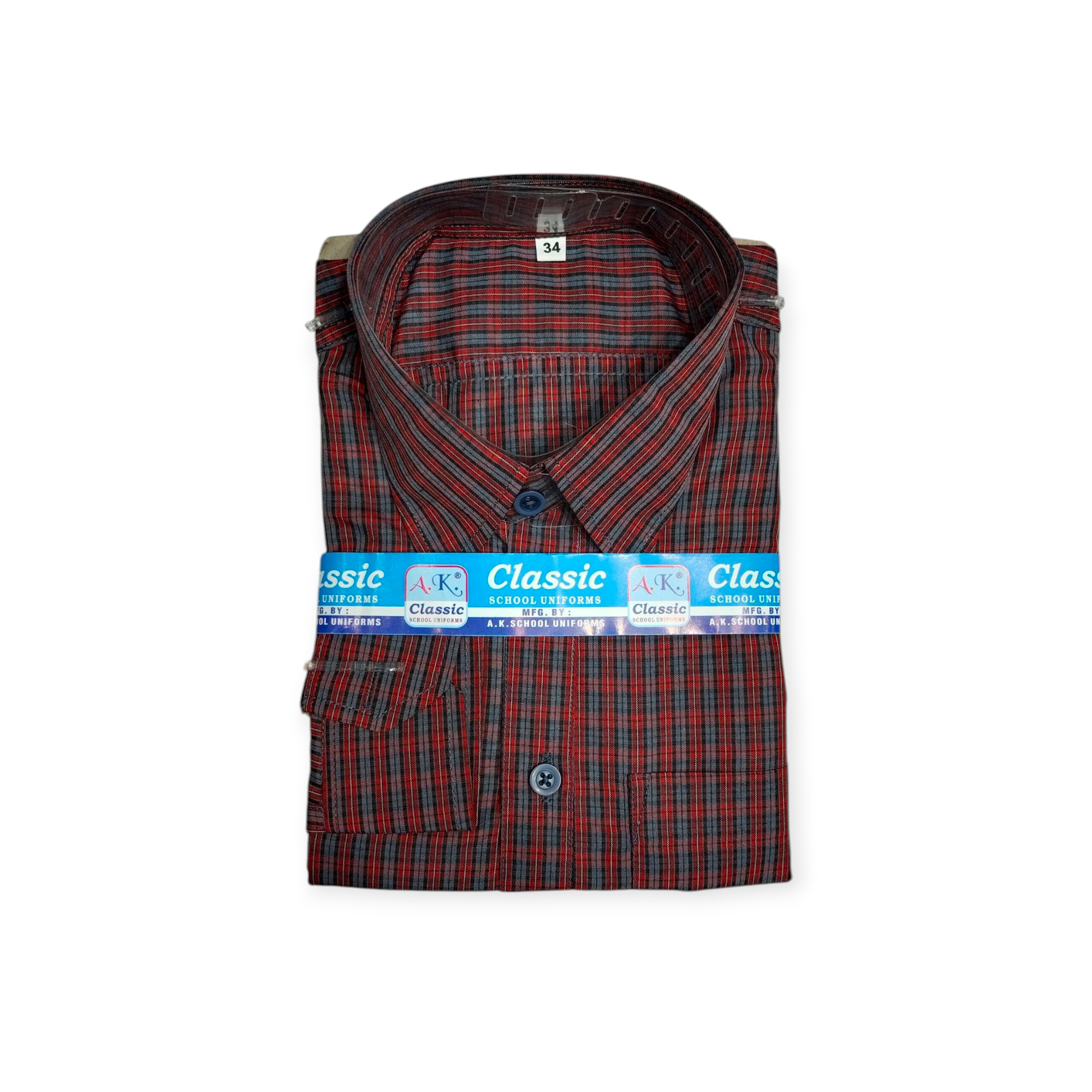 Maroon & Black Checked Shirt