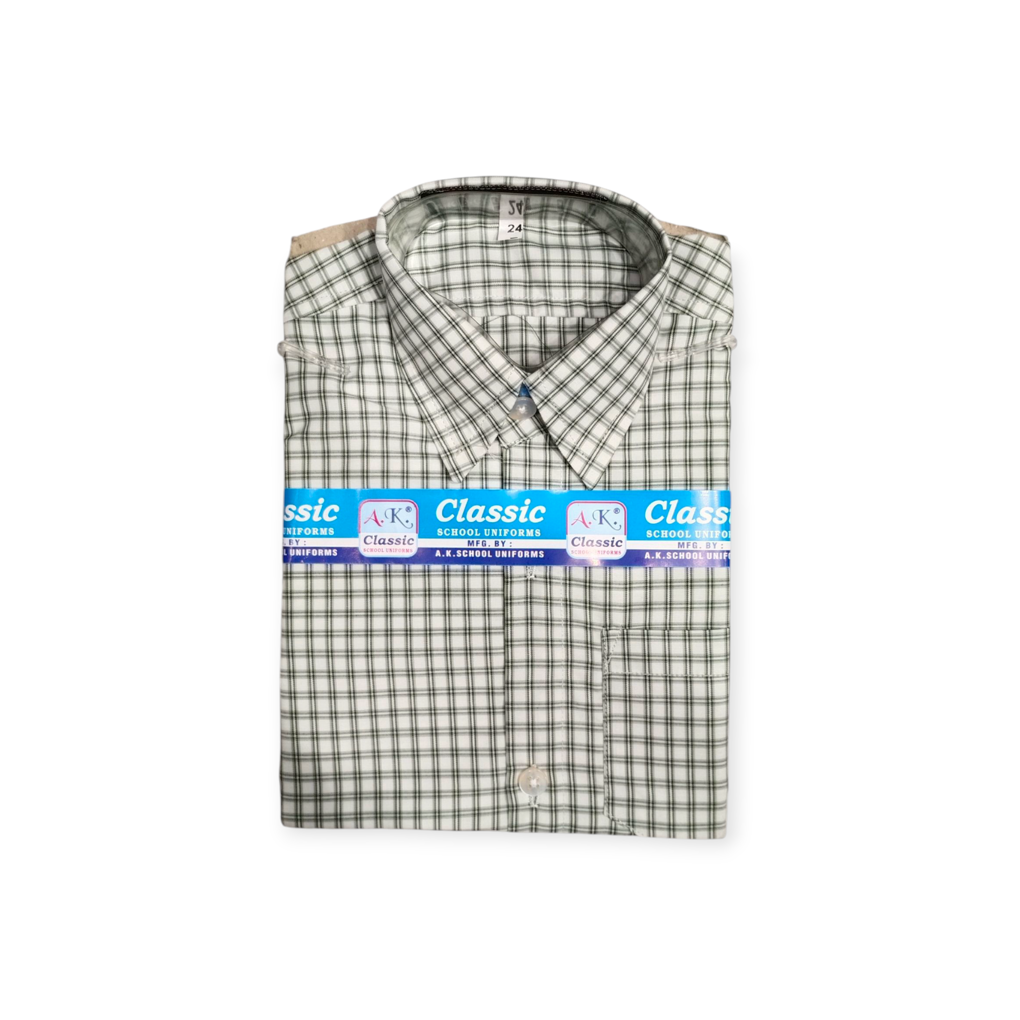 Grey & White Check Shirt