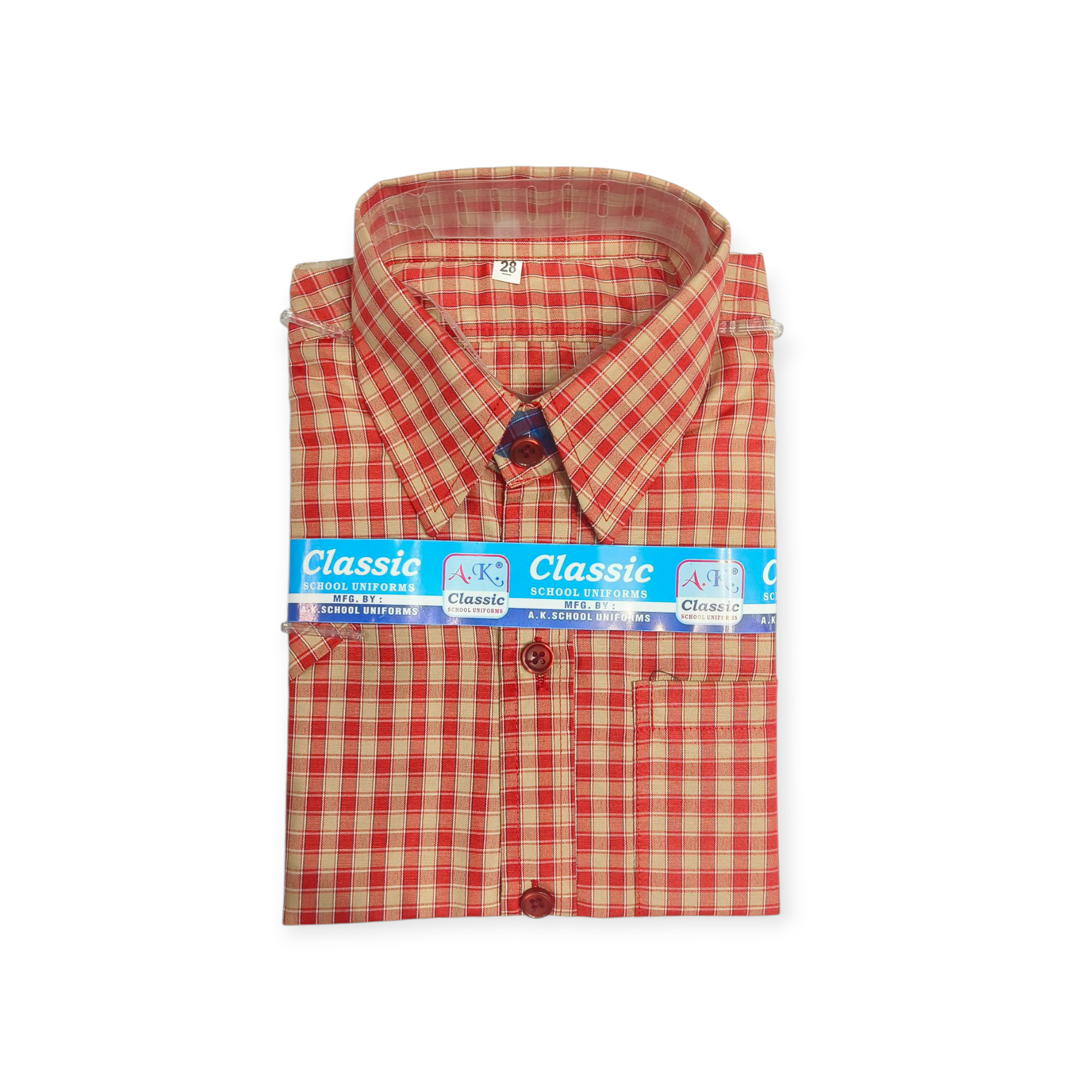 Orange & White Small Checked Shirt