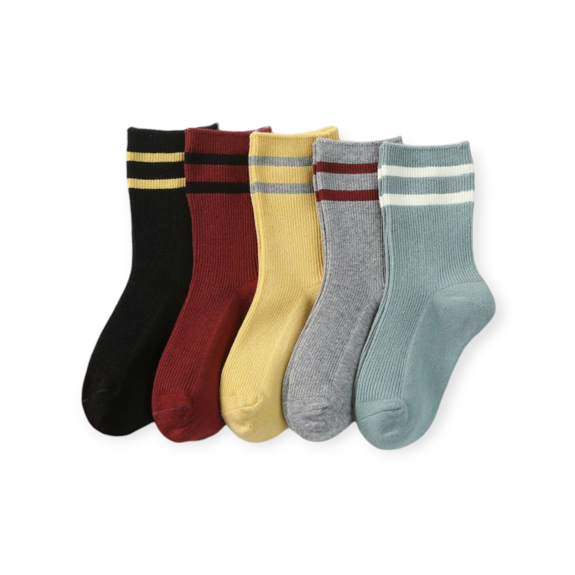 Solid Color Casual Crew Socks