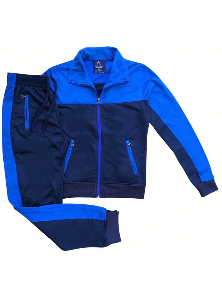 Royal Blue Contrast Zip Tracksuit
