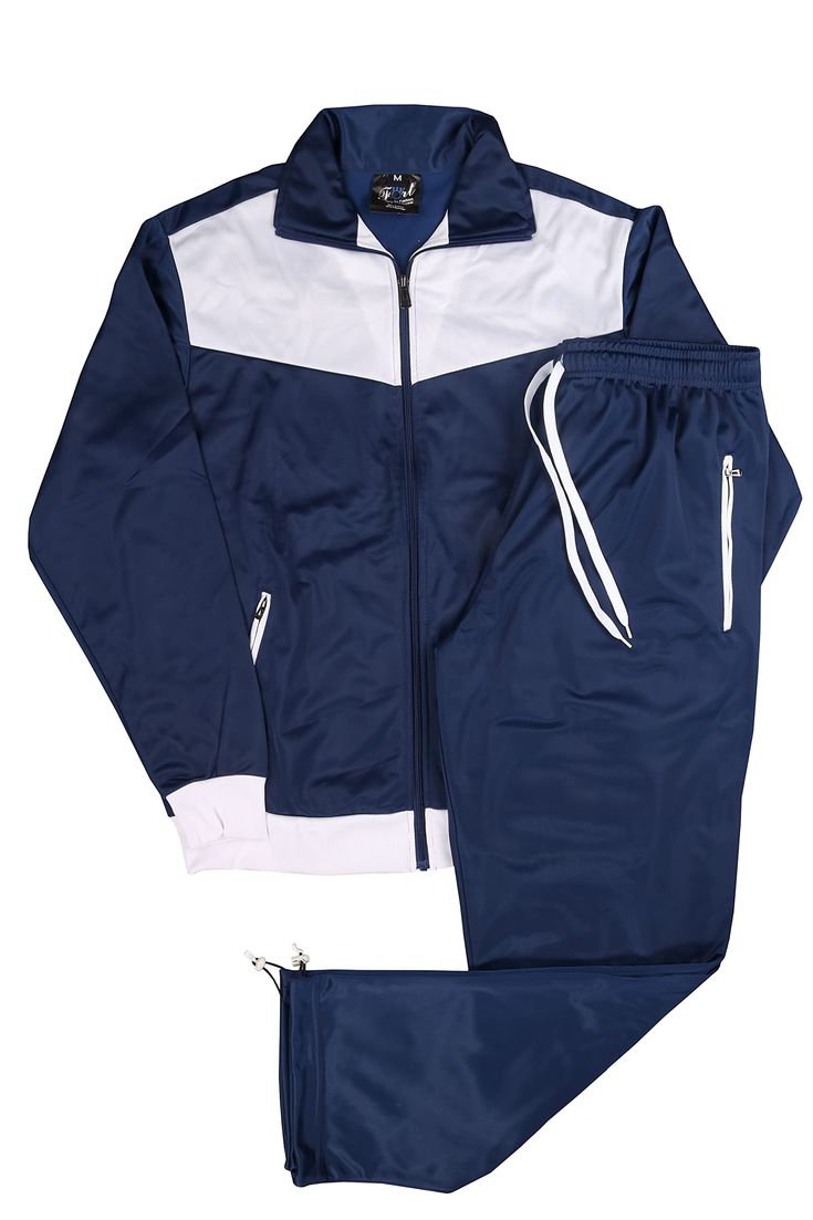 Navy & White Sports Tracksuit