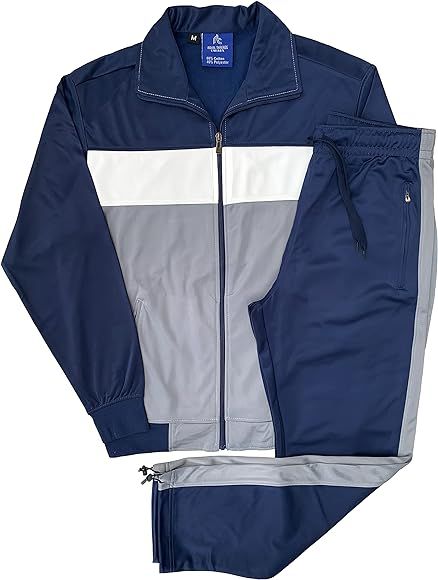 Grey & Navy Panelled Tracksuit